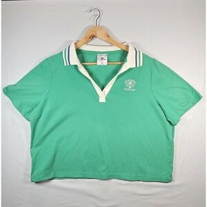 Crane Pickleball Sport Club Polo Shirt‎ Green Women XL Embroidered
